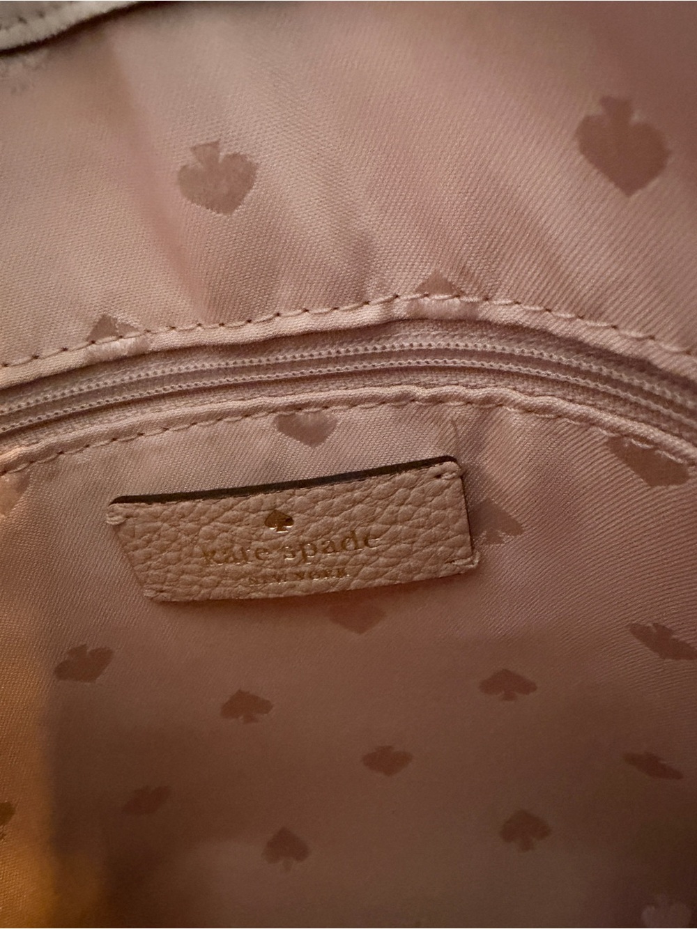 Kate Spade New York Cream & Blush Pebbled Leather Hobo Bag - Picture 5 of 12